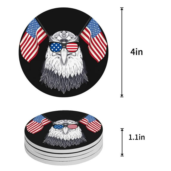 FMSHPON Moroccan Geometric Decorative Pattern Set of 4 Round Coaster for Drinks, Absorbent Ceramic Stone Coasters Cup Mat with Cork Base for Home Kitchen Room Coffee Table Bar Decor