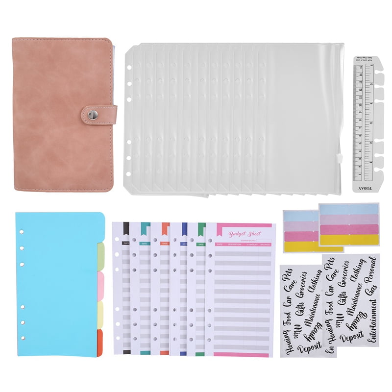 , A6 Binder Budget Notebook,with Clear Binder Covers, Budget Sheets