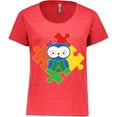 thumbnail image 3 of Inktastic Autism Awareness Puzzle Piece Owl Women's Plus Size T-Shirt, 3 of 5