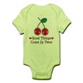 thumbnail image 1 of CafePress - Good Things Cherry Pink Twin Onesie Infant - Baby Light Bodysuit, 1 of 1