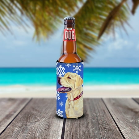 Labrador Winter Snowflakes Holiday Ultra Beverage Insulators for slim cans LH9293MUK