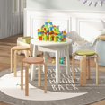 thumbnail image 4 of Songqin Stackable Bentwood Stools Set of 4, 18-Inch Height Backless Counter Chairs with Round Top, Anti-Slip Felt Pad, Portable School Stool for Dining Room, Kitchen, Classroom, Assorted Color, 4 of 18