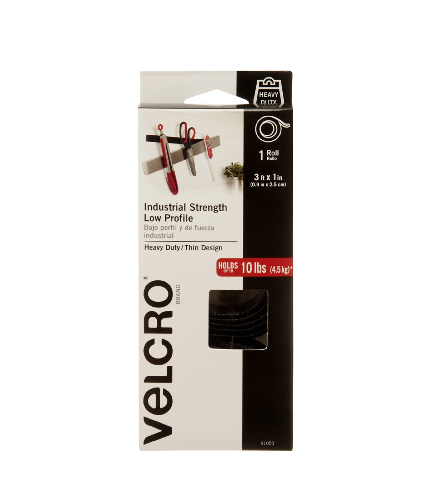 VELCRO Brand Industrial Strength - Low Profile | Superior Strength, 30% less Thickness than our Regular Industrial Strength Products | 3ft x 1in Roll. White