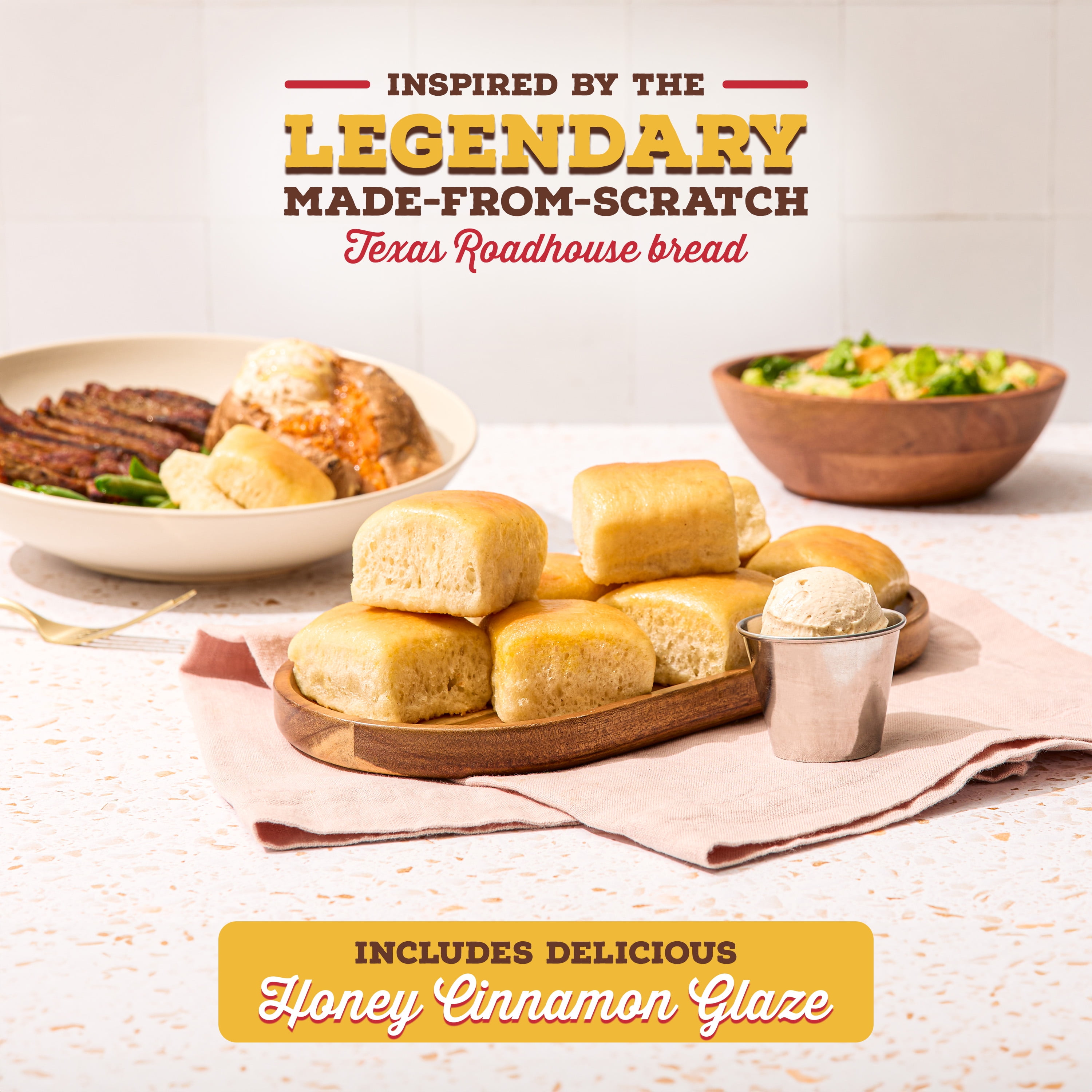 Texas Roadhouse Mini Rolls with Honey Cinnamon Glaze, 12 Count