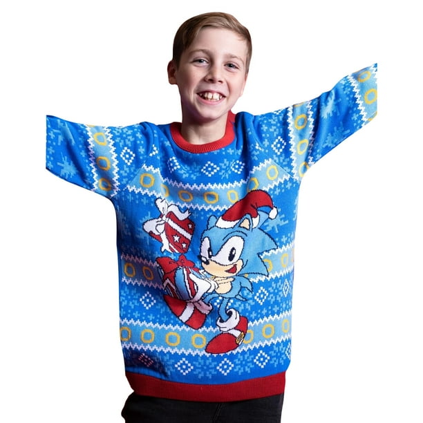 Sonic The Hedgehog Boys Girls Knitted Ugly Christmas Sweaters