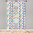 thumbnail image 3 of Ambesonne Feather Curtains, Watercolor Bird Feather, Pair of 28"x63", Multicolor, 3 of 5