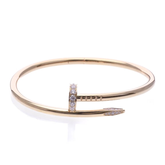 Pre-Owned Cartier Juste Un Clou Bracelet With Diamonds Pink Gold (18K) Diamond Bangle Pink Gold