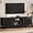 Black, variant on 63-Inch TV Stand for TVs up to 75 Inch, Mid-Century Modern Television Stand with Power Outlet, Entertainment Center with Sliding Grille Door Cabinets and Open Shelves for Living Room, Oak