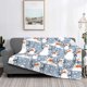 thumbnail image 2 of Fotbe Happy Snowmen Snowfall Manta de Franela con Estampado, Manta Ultrasuave para Cama, Sofá, Auto, Hipoalergénica y Antibolitas-50"x40", 2 of 6