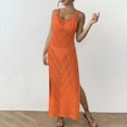 thumbnail image 6 of TMOYZQ Women’s Beach Cover Ups Dress Crochet Sleeveless Hollow Out Side Split Maxi Knit Bikini Beachwear, 6 of 6
