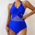 thumbnail image 4 of Youyipin One Piece Swimsuit Women Tummy Control V Neck Cutout High Waisted Bathing Suit Sexy Halter Swimwear Swim Suits For Women 2025, 4 of 9