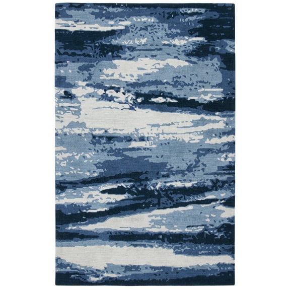 SAFAVIEH Metro Jessy Camo Area Rug, Blue/Ivory, 4' x 6'