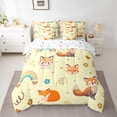 thumbnail image 3 of Feelyou Cute Magic Fox Twin Bedding Sets 7-Piece for Girl, Rainbow Love Heart Bedding Comforter Set, Girly Yellow Cartoon Animal Reversible Sheet Sets, Lightweight Room Decor, 3 of 8