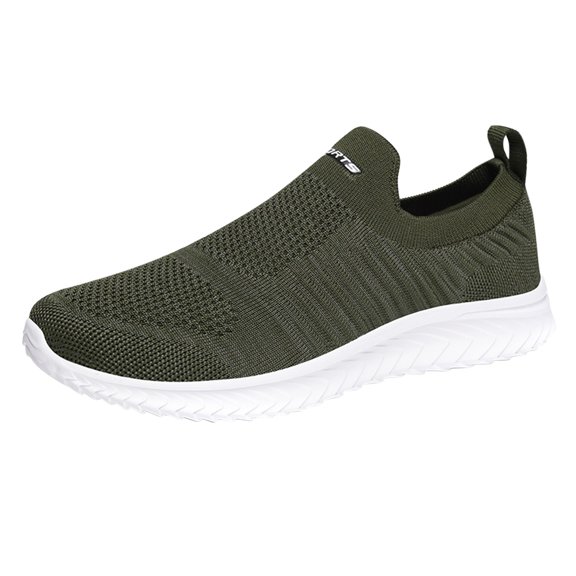Men's Knitted Walking Shoes Lightweight Wide Width Sneakers Indoor Outdoor Workout Running Shoes Breathable S๐
ip On Trainers Shoes Casual Non-S๐
ip Athlet๐c Shoes