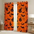 thumbnail image 2 of Manfei Pumpkin Witch Hat Black Out Curtains for Child, Orange Black Bat Curtains Pack of 2 (42x63 Each), Halloween Spider Web Bedroom Curtains, Window Curtains Bedroom Decor, 2 of 6