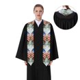 thumbnail image 4 of Logiee Patriotic Butterfly Floral Print Unisex Adult Graduation Stole Shawl 72" Long for Academic Commencements Shawl-Sharp Corner, 4 of 7