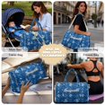 thumbnail image 5 of Garronmavis Large Blue Sea Turtle Print Quilted Duffle Bag for Women, Weekender Travel Carry On Bag Gym Dance Overnight Tote with Zipper Pockets, 5 of 7