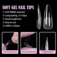 thumbnail image 2 of SINBEE Stiletto Nail Tips Soft Gel Nail Tips Medium Stiletto 240pcs False Nails Pre-shape Full Cover Acrylic Nail Tips Half Matte Press on Fake Nail For Nail Extension Nail Art 12 Sizes Nail Tips, 2 of 7