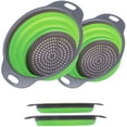 thumbnail image 1 of Collapsible Colander Strainer Basket with Handle Foldable Wash Basin Silicone Drain Basket Washing Basket Kitchen Collapsible Strainer Silicone for Draining Vegetable and Fruit, 1 of 7