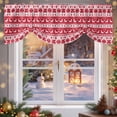 thumbnail image 6 of Christmas Tie Up Valances Curtain, Red Simple Elk Snowflake Winter Cartoon Texture Adjustable Rod Pocket Short Window Treatment Tie Up Curtains Valances for Kitchen Living Room Bathroom 60x18 Inches, 6 of 9