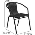 thumbnail image 3 of Pemberly Row Stackable Rattan Curved Back Dining Chair in Black (Set of 2), 3 of 10