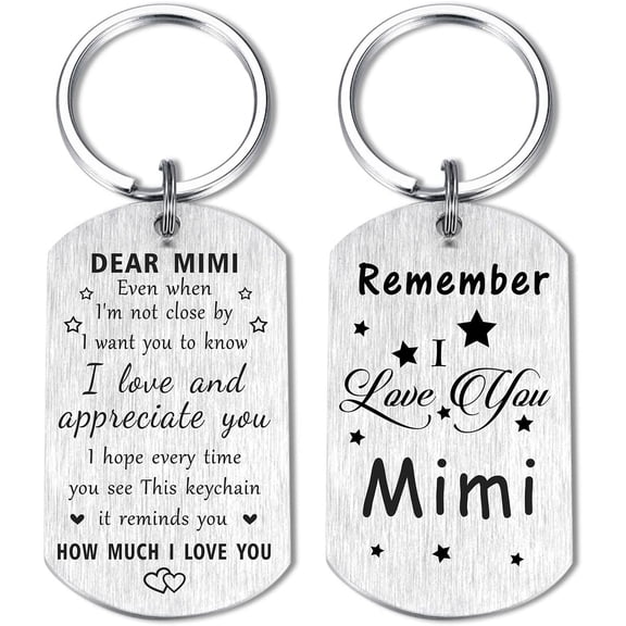 Mimi Gifts for Women- Remember I Love You Mimi Birthday Christmas Mothers Day Keychain for Appreciation Retirement Decorations Long Distance Present