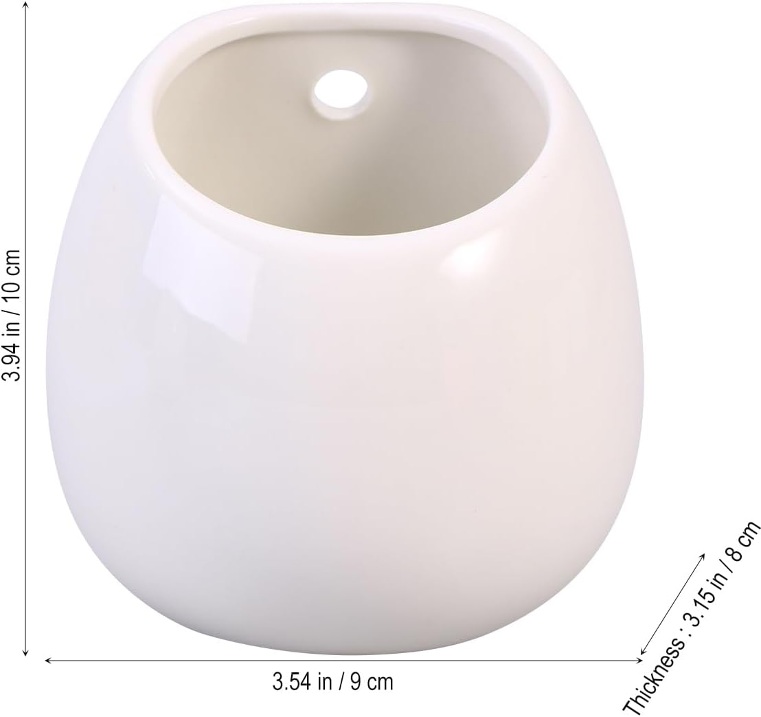 ABCISI 2pcs Tillandsia Air Planter Small Hanging Plant Wall Plant Containers Ceramic Hanging Planters Ceramic Vase Pot Ceramic Pots Hanging Vase Hanging Pot Woman White Mini Ceramic Basin