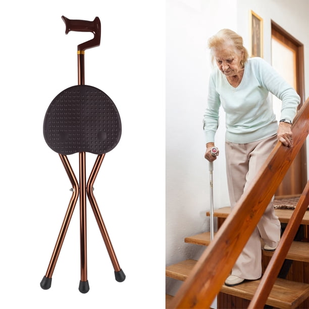 Silla y taburete plegables para caminar, asiento portátil con antideslizante, Aleacio de aluminio, tipos engrosados y ensanchados, descanso al aire libre para personas