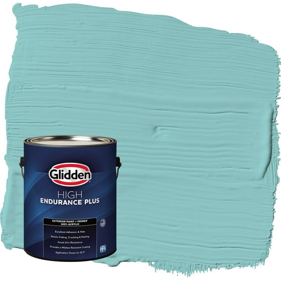 Glidden HEP Aqua Fiesta / Blue Semi-Gloss Exterior Paint with Primer, 1 Gallon