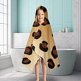 thumbnail image 6 of Gold and Brown Of Leopard Print Hooded Bath Towel，50"x30" for Ages 3 To 12 Kids, Quick Dry Lightweight Soft Microfiber Hood Beach Towel Cover Up for Kids, 6 of 7