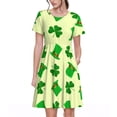 thumbnail image 1 of Disketp St. Patrick's Day para Vestido de Manga Corta para Mujeres, Vestidos de Verano para Mujeres, Casual y Holgado para la Playa, 1 of 6