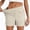 Khaki, variant on iHPH7 Women's Stretch Waist Shorts Summer Casual Lightweight Solid Color Shorts Elastic Waist Comfy Relaxed Fit Lounge Shorts with Pockets for Vacation Travel Everyday Wear Dark Green L
