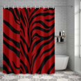 thumbnail image 6 of Bathroom Shower Curtain Tiger Stripe Red Black Line Waterproof Shower Curtains with Hooks, Abstract Animal Texture Bath Curtains Bathtub Curtain Home Decor 72x72in, 6 of 9