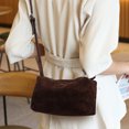 thumbnail image 3 of Genuine Leather Shoulder Bag, Women's Suede Barrel Underarm Crossbody Purse, 3 of 9