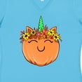 thumbnail image 4 of Inktastic Pumpkin Unicorn for Halloween and Thanksgiving Women's V-Neck T-Shirt, 4 of 5