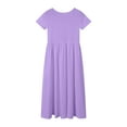 thumbnail image 6 of Wxirdiow Girl Casual Dress Girls Dress Summer Ruffle Sleeve Mesh A Line Casual Party Dresses with Pockets Purple Size,4-5 Years, 6 of 9