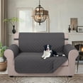 thumbnail image 2 of U-NICE HOME Reversible Loveseat Cover Machine Washable Couch Slipcover Furniture Protector for Dogs with Elastic Straps Water Repellent, Loveseat Size, Dark Grey/Dark Grey, 2 of 6