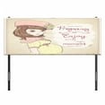 thumbnail image 3 of Saying Headboard, Pregnancy Enjoy Every Single Moment Clipart Pregnant Woman Dress Hat, Upholstered Decorative Metal Bed Headboard with Memory Foam, Full Size, Eggshell Pink Multicolor, by Ambesonne, 3 of 4