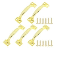Golden 4 "Bow Handle 5 Fitted with Screws,4 Inch Center to Center Drawer Pull - Handles Set with Vintage Cabinet Pulls, Door Pull Handle for Garage, Shed, Gate Handles - 5Pcs