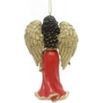 thumbnail image 5 of Kurt Adler 4.75" Resin Red & Gold African American Angel Ornament 3/asstd, 5 of 6