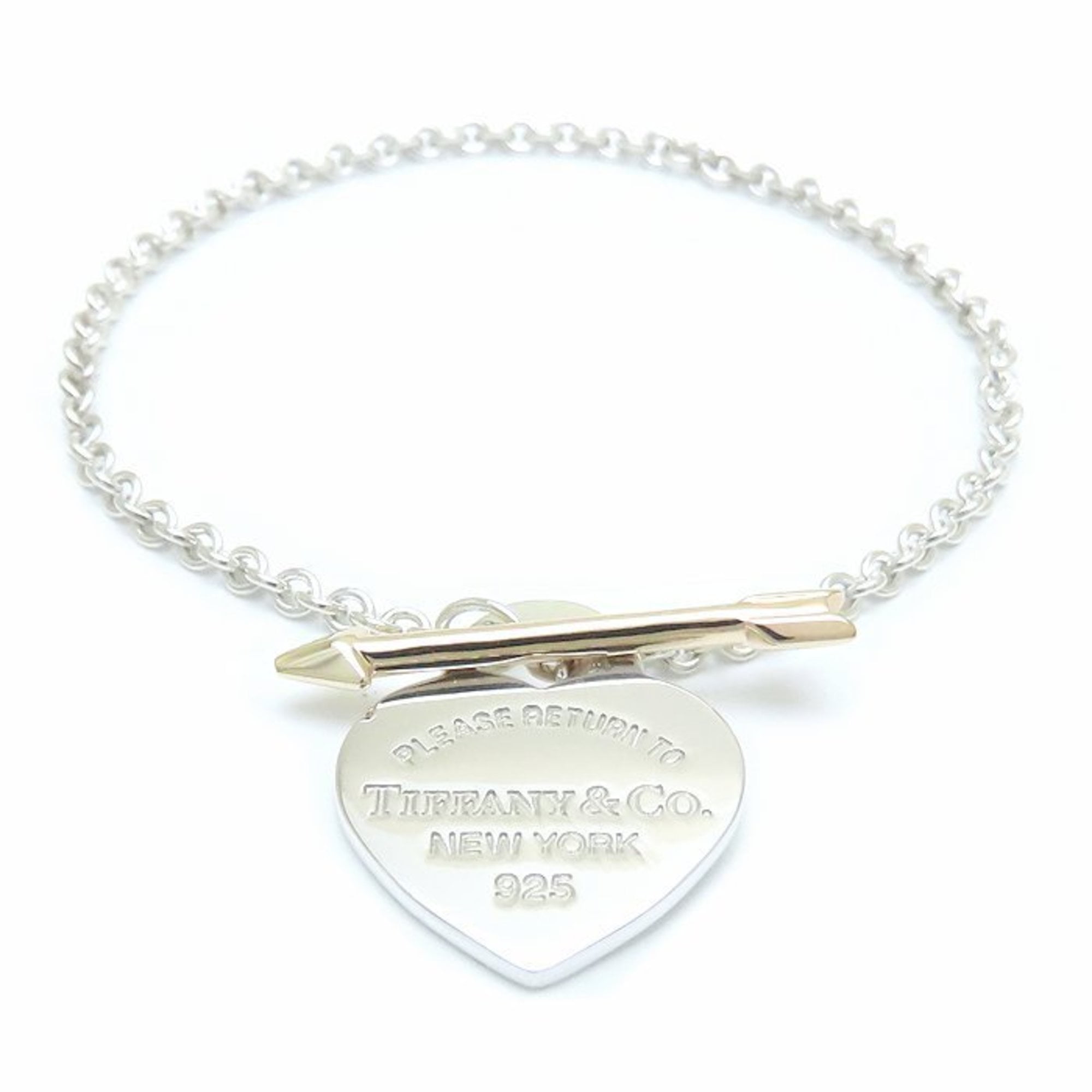 Pre-Owned TIFFANY & Co. Tiffany Lovestruck Heart Tag Bracelet in 925 Sterling Silver... (Good)