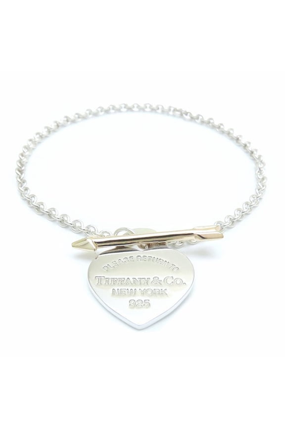 Pre-Owned TIFFANY & Co. Tiffany Lovestruck Heart Tag Bracelet in 925 Sterling Silver... (Good)