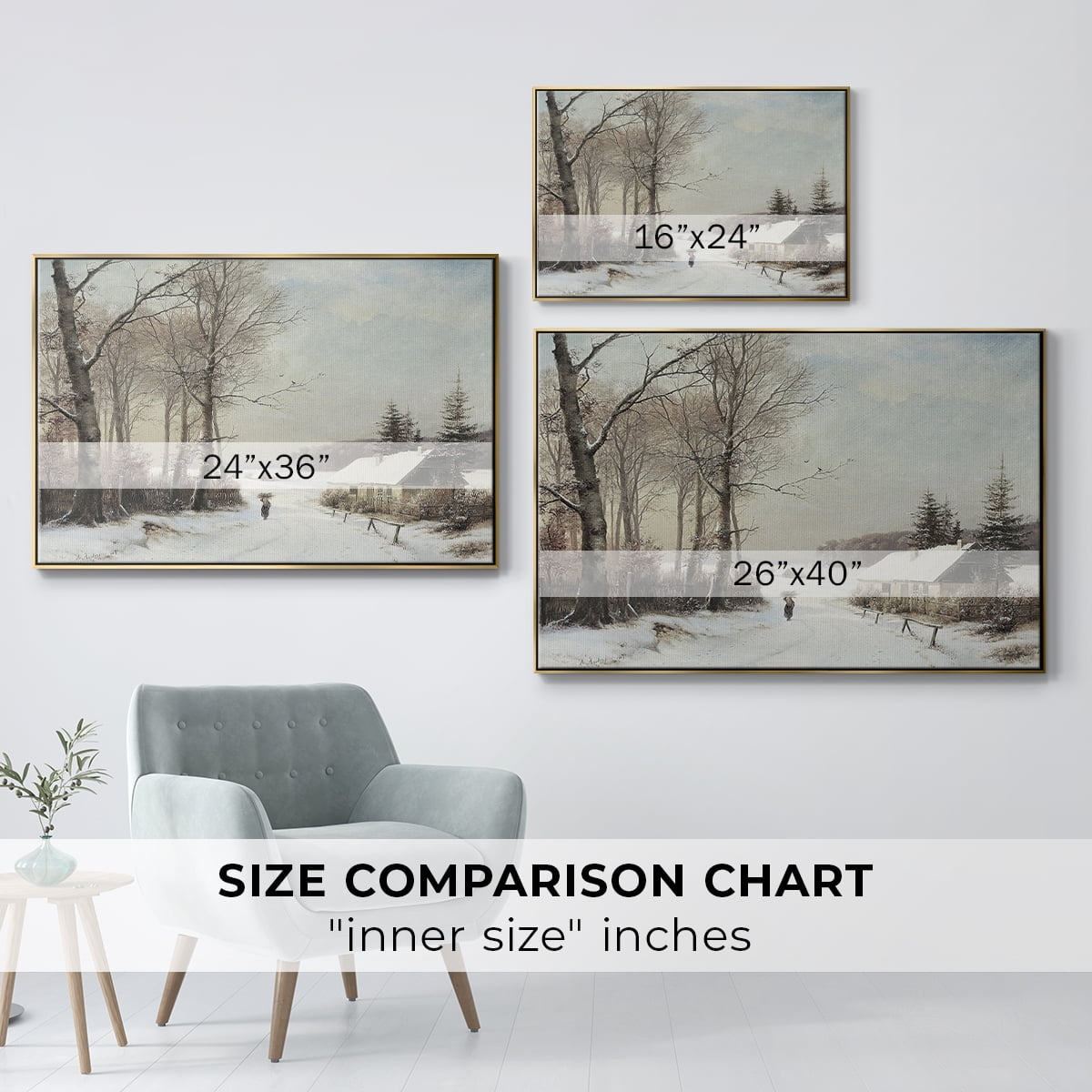 Vintage Landscape-CCLXXVIII By Wexford Home Framed in Gold Wood Gallery Wrapped Canvas 17 in. x 25 in.