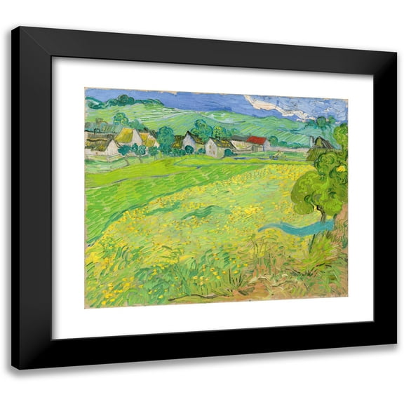Vincent van Gogh 14x12 Black Modern Framed Museum Art Print Titled - View of Vessenots Near Auvers (1890)