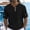 Black, variant on Men's Collarless Vacation Shirt, Short Sleeve Button-Down Casual Top, Lightweight for Beach & Travel Navy XL