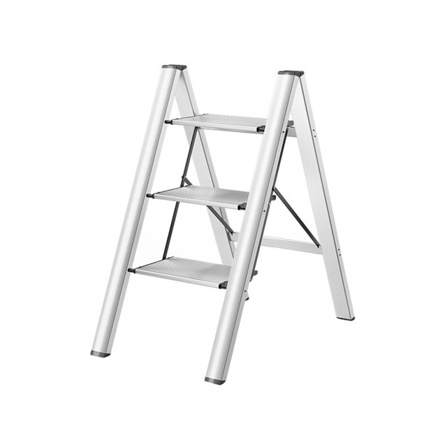 Amdohai 3 Step Folding Step Stool with Anti-slip Wide Pedal 330lbs Aluminum Alloy Multifunction Step Ladder Storage Shelf Flower Pot Stand