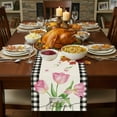 thumbnail image 4 of Cinvoph Christmas Table Runner Plaid Flower Table Runners Xmas Seasonal Holiday Table Decorations for Dinning Home Party Decor 13"x72", 4 of 6
