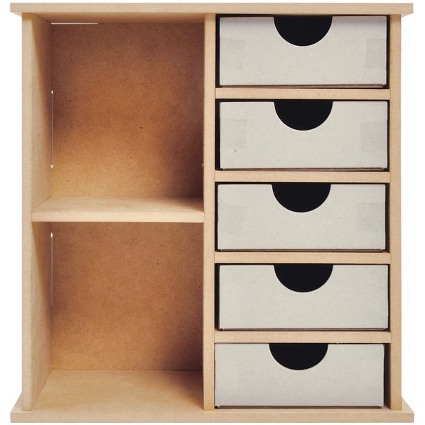 Beyond The Page MDF 5Drawer Shelf Unit, 10" x 9" x 4.75"