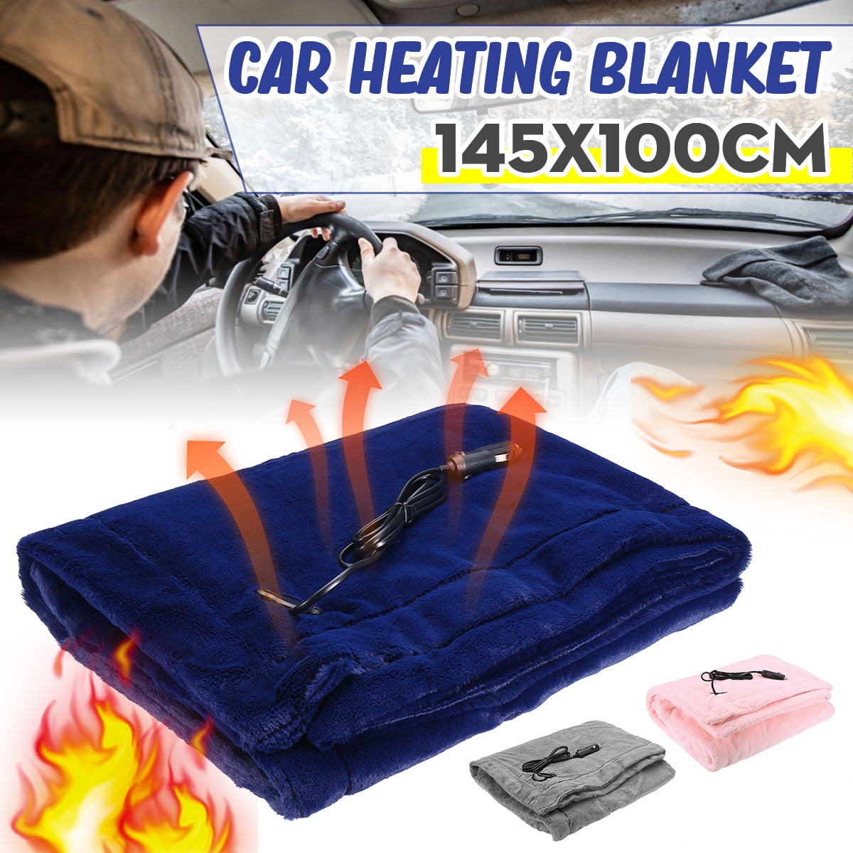 Electric Car Blanket Heated 12 Volt Fleece Travel Throw Electric Car Blanket Heated 12 Volt Fleece Travel Throw