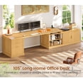 thumbnail image 3 of Fluted 70.9" L Shaped Computer Desk with 3 Drawers and Storage Cabinet, 3 of 7